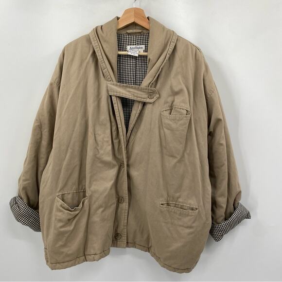 ❤️ Vintage Ann Taylor puffy gingham lined bomber jacket - Picture 3 of 8